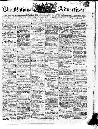 cover page of National Advertiser and Edinburgh and Glasgow Gazette published on November 4, 1848