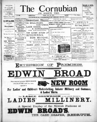 cover page of Cornubian and Redruth Times published on May 22, 1903