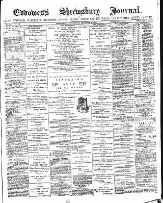 cover page of Eddowes's Shrewsbury Journal published on November 2, 1887
