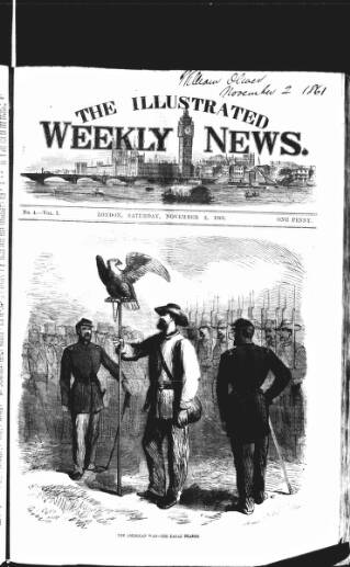 cover page of Illustrated Weekly News published on November 2, 1861
