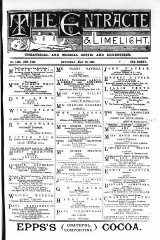 cover page of London and Provincial Entr'acte published on May 22, 1897