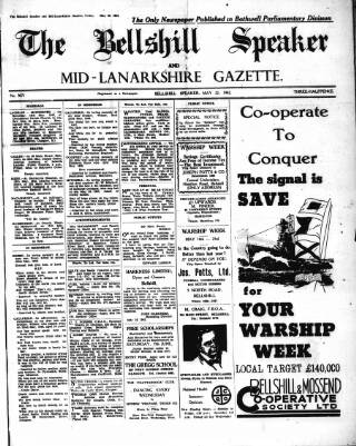 cover page of Bellshill Speaker published on May 22, 1942