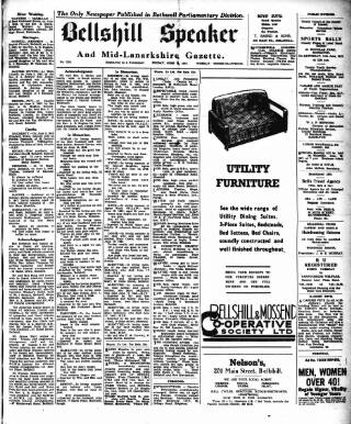 cover page of Bellshill Speaker published on June 13, 1947