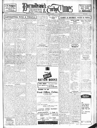 cover page of Barnoldswick & Earby Times published on May 22, 1942