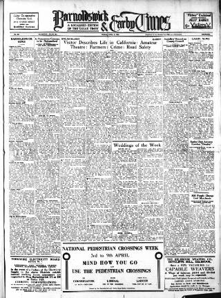 cover page of Barnoldswick & Earby Times published on April 1, 1949