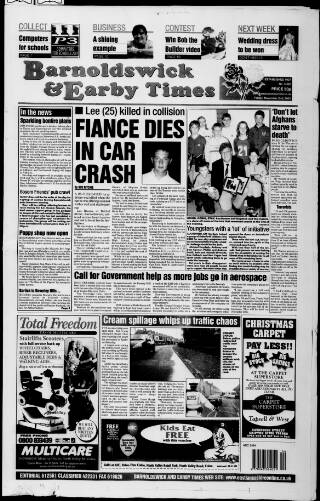 cover page of Barnoldswick & Earby Times published on November 2, 2001