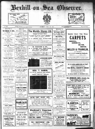 cover page of Bexhill-on-Sea Observer published on April 1, 1916