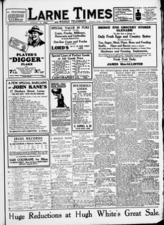 cover page of Larne Times published on August 2, 1930