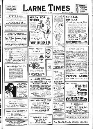 cover page of Larne Times published on May 22, 1937