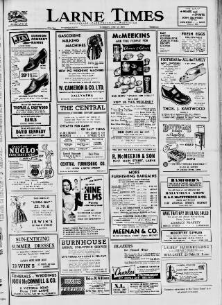 cover page of Larne Times published on June 13, 1957