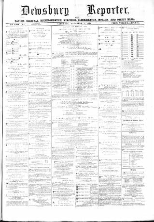 cover page of Dewsbury Reporter published on November 2, 1878