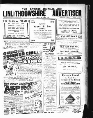 cover page of Bo'ness Journal and Linlithgow Advertiser published on August 2, 1946