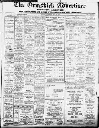 cover page of Ormskirk Advertiser published on May 22, 1947