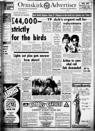 cover page of Ormskirk Advertiser published on April 1, 1976