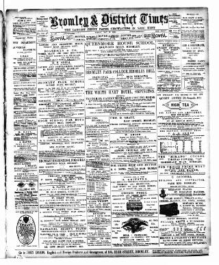 cover page of Bromley & District Times published on May 22, 1891