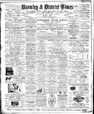 cover page of Bromley & District Times published on November 2, 1894