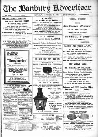 cover page of Banbury Advertiser published on November 2, 1905