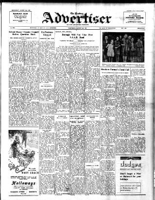 cover page of Banbury Advertiser published on August 2, 1950