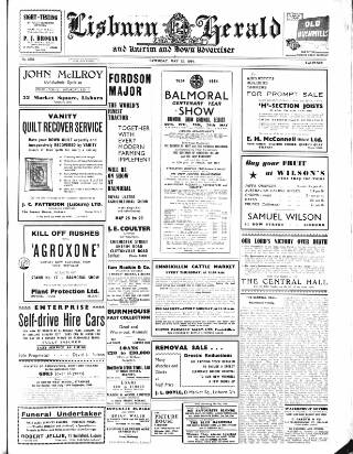 cover page of Lisburn Herald and Antrim and Down Advertiser published on May 22, 1954