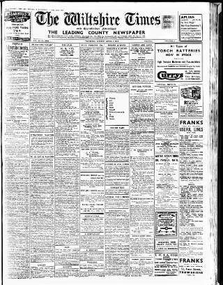 cover page of Wiltshire Times and Trowbridge Advertiser published on April 1, 1944