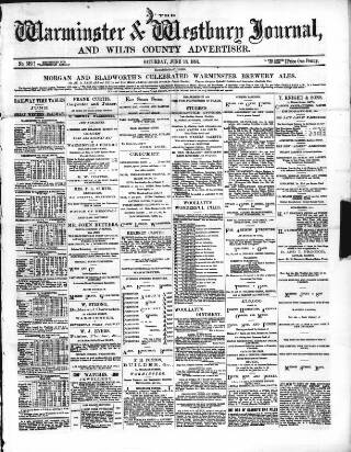 cover page of Warminster & Westbury Journal published on June 13, 1891