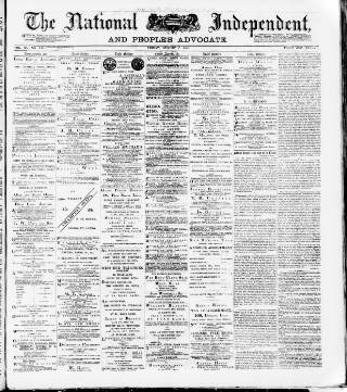 cover page of National Independent and People's Advocate published on August 2, 1878