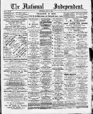 cover page of National Independent and People's Advocate published on May 4, 1889