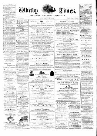 cover page of Whitby Times published on April 13, 1877