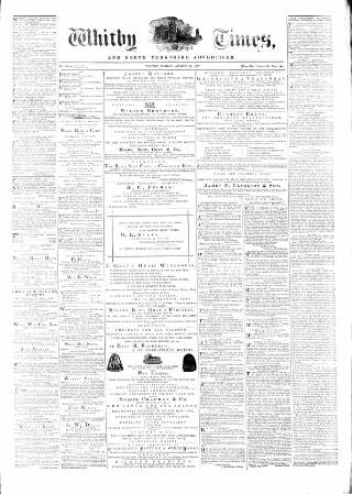 cover page of Whitby Times, and North Yorkshire Advertiser published on August 31, 1877