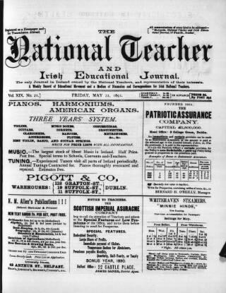 cover page of National Teacher (Dublin) published on May 22, 1891