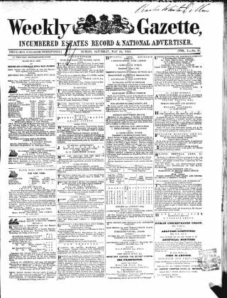 cover page of Weekly Gazette (Dublin) published on May 26, 1855