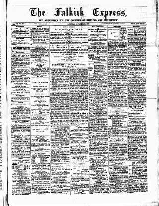 cover page of Falkirk Express published on November 18, 1882