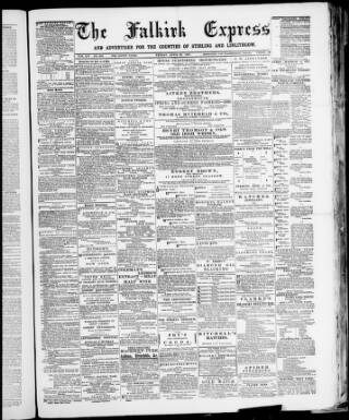 cover page of Falkirk Express published on April 26, 1889