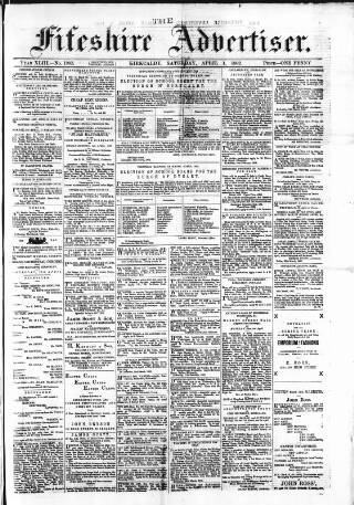 cover page of Fifeshire Advertiser published on April 1, 1882