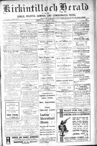 cover page of Kirkintilloch Herald published on August 2, 1933