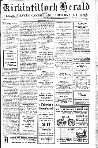 cover page of Kirkintilloch Herald published on May 22, 1935