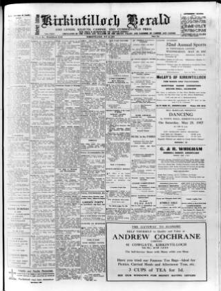 cover page of Kirkintilloch Herald published on May 22, 1957