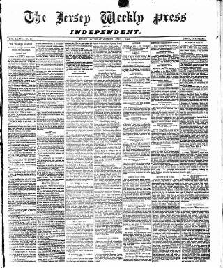 cover page of Jersey Independent and Daily Telegraph published on April 1, 1882