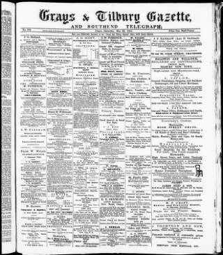cover page of Grays & Tilbury Gazette published on May 22, 1886
