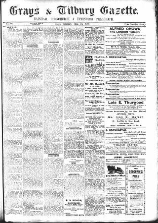 cover page of Grays & Tilbury Gazette published on June 13, 1903