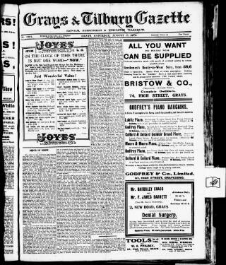 cover page of Grays & Tilbury Gazette published on August 2, 1919