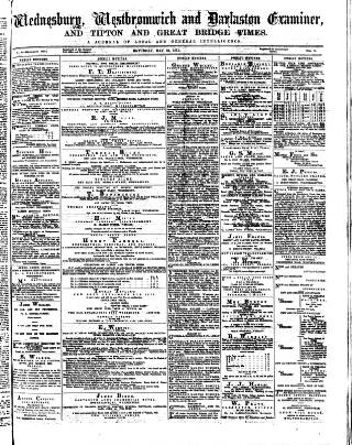 cover page of Midland Examiner and Times published on May 22, 1875