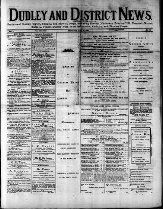cover page of Dudley and District News published on May 22, 1880