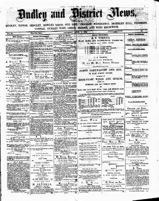 cover page of Dudley and District News published on April 1, 1882