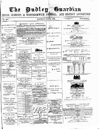 cover page of Dudley Guardian published on May 8, 1875