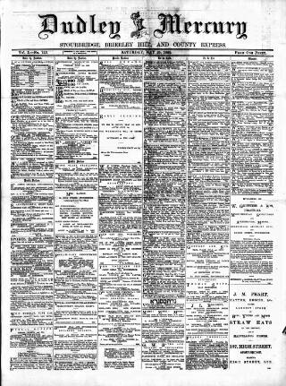 cover page of Dudley Mercury published on May 25, 1889