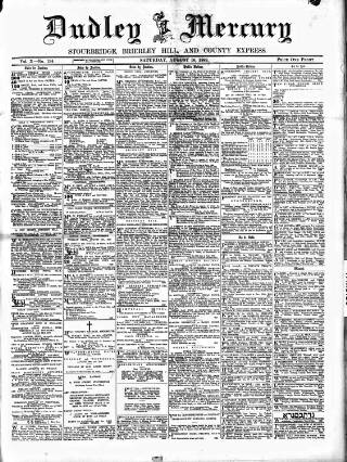 cover page of Dudley Mercury, Stourbridge, Brierley Hill, and County Express published on August 10, 1889