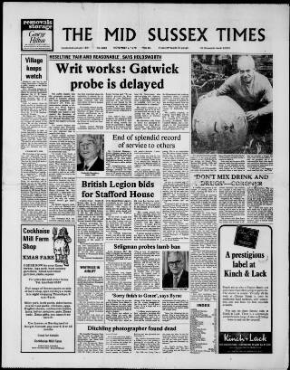 cover page of Mid Sussex Times published on November 2, 1979