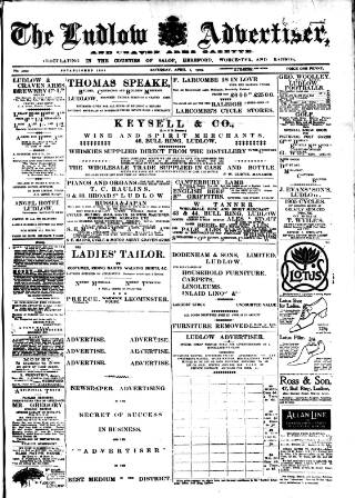 cover page of Ludlow Advertiser published on April 1, 1905