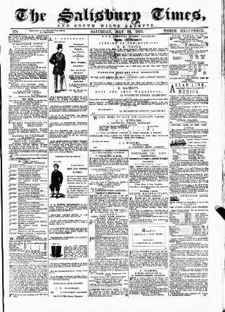 cover page of Salisbury Times published on May 22, 1875